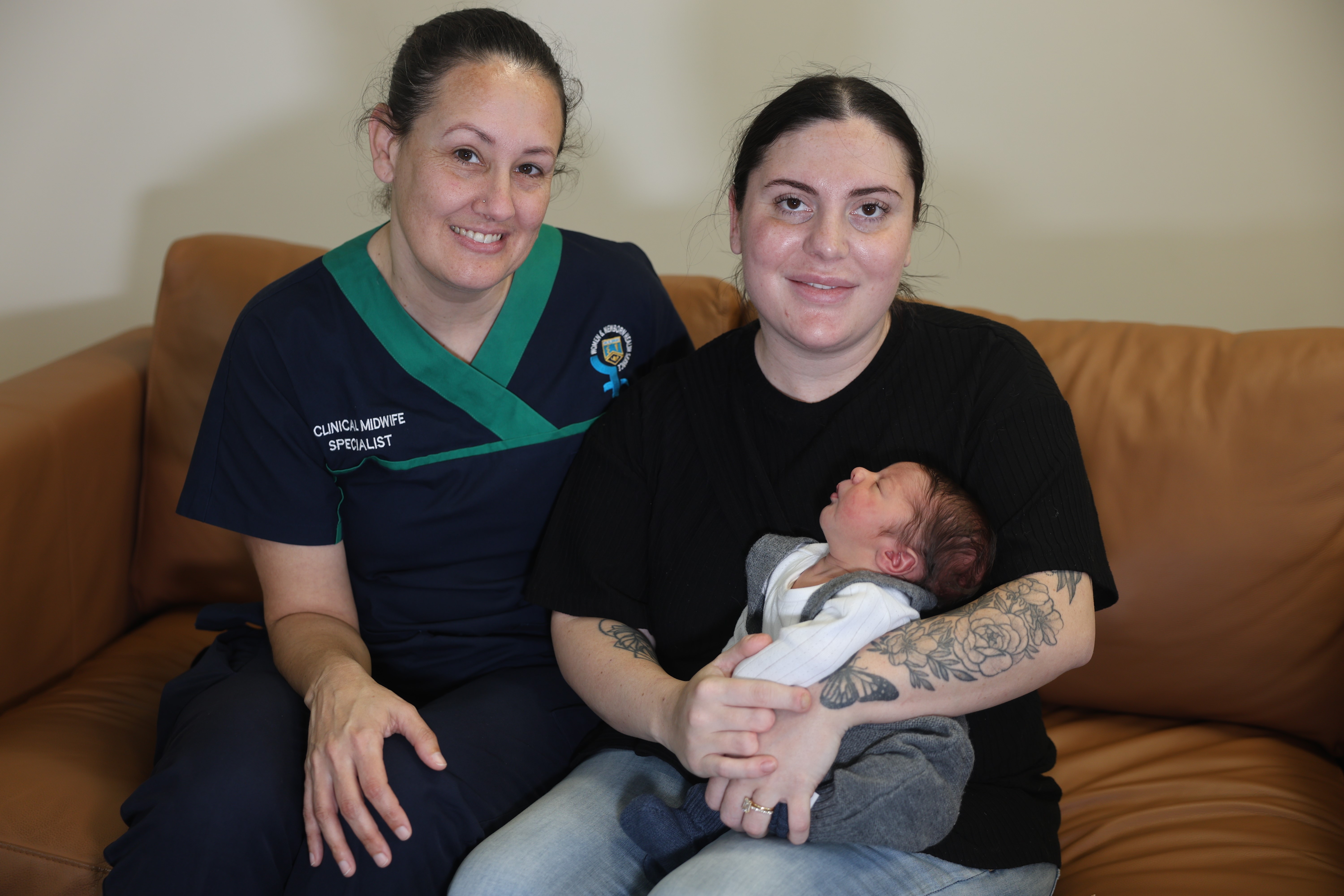 Midwife Mel with patient 