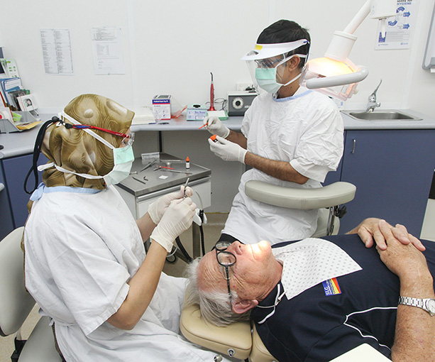 Man attending a dental appointment