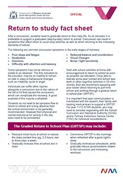 return to study fact sheet